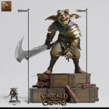 Goblin Blaster Miniatur mit Maßangaben von 202mm Gesamthöhe und 138mm Körperhöhe