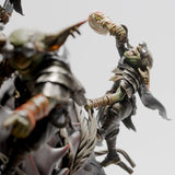Seitenansicht eines Goblin-Reiters mit großem Stachelstreitkolben auf dem Belagerungskriecher.