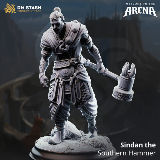 Miniature Sindan tabletop hammer from Qumi by Quality Miniatures, 32mm and 75mm sizes for wargaming and RPG miniatures.