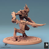 Humanoid Archer Tabletop Miniature - Branchblades by Qumi, 3D printed resin tabletop miniature for RPGs, wargaming and painting