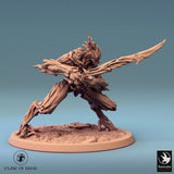 Humanoid Archer Tabletop Miniature - Branchblades by Qumi, 3D printed resin tabletop miniature for RPGs, wargaming and painting
