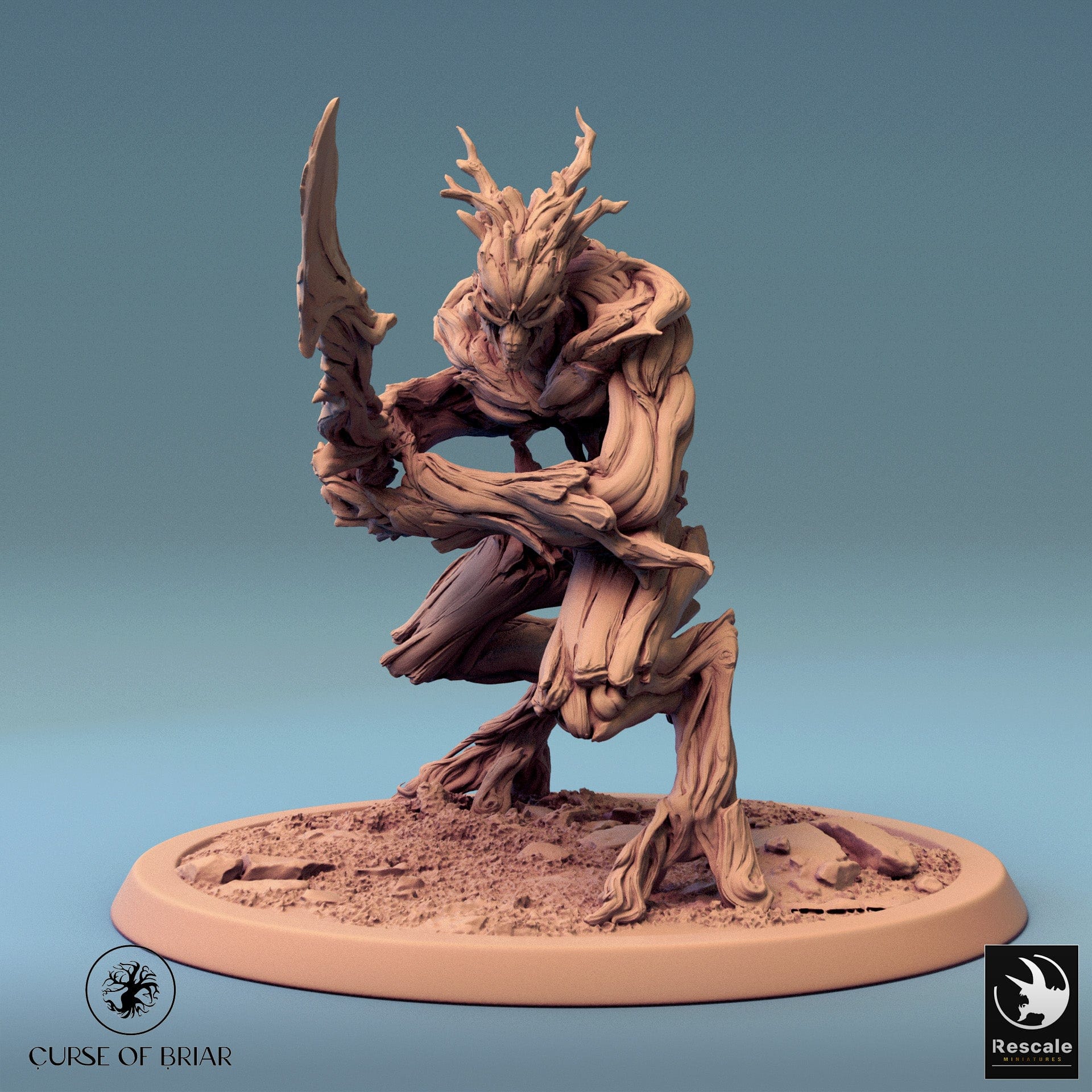 Tabletop humanoid Branchblades miniature, 32mm scale, by Quality Miniatures, ideal for wargaming and RPG tabletop gameplay.