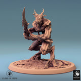 Humanoid Archer Tabletop Miniature - Branchblades by Qumi, 3D printed resin tabletop miniature for RPGs, wargaming and painting