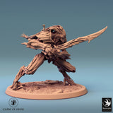 Humanoid Archer Tabletop Miniature - Branchblades by Qumi, 3D printed resin tabletop miniature for RPGs, wargaming and painting