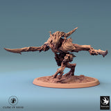 Humanoid Archer Tabletop Miniature - Branchblades by Qumi, 3D printed resin tabletop miniature for RPGs, wargaming and painting