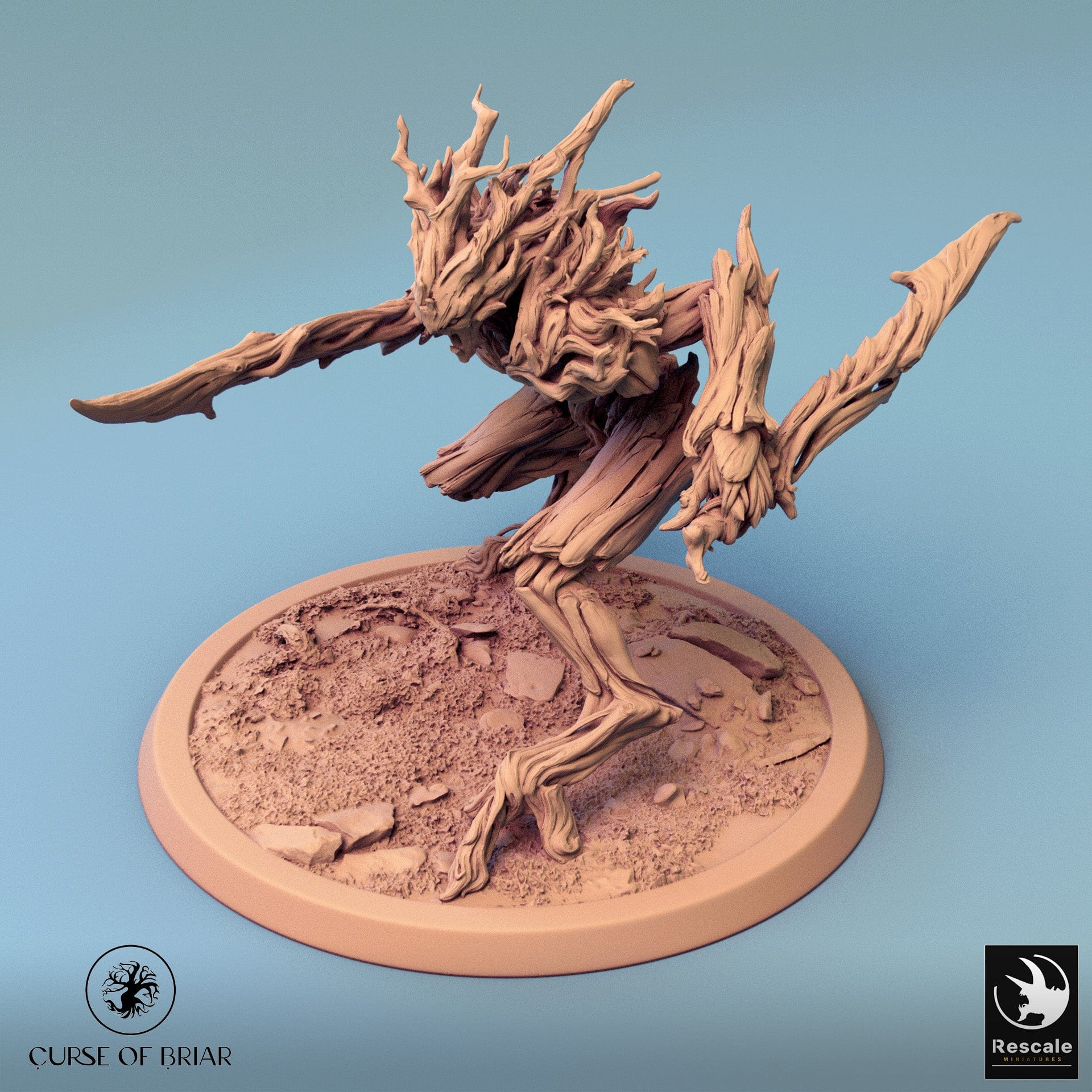 32mm humanoid tabletop miniatures of Branchblades by Qumi, featuring detailed rescale design for RPG gaming.