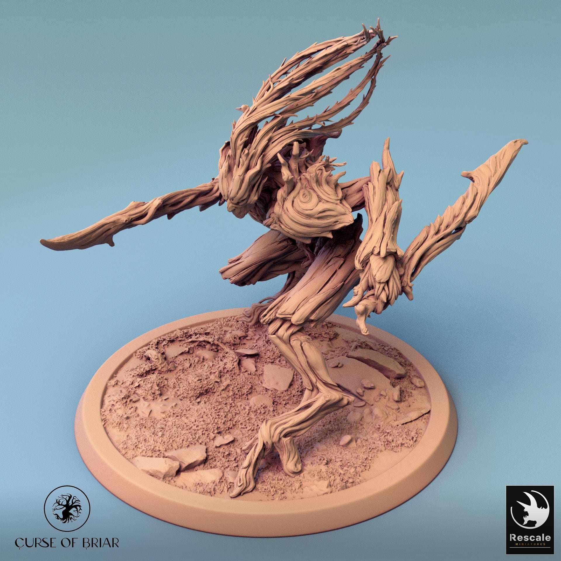 32mm Branchblades humanoid miniature from Quality Miniatures Qumi, suitable for tabletop RPGs, featuring detailed rescaled design