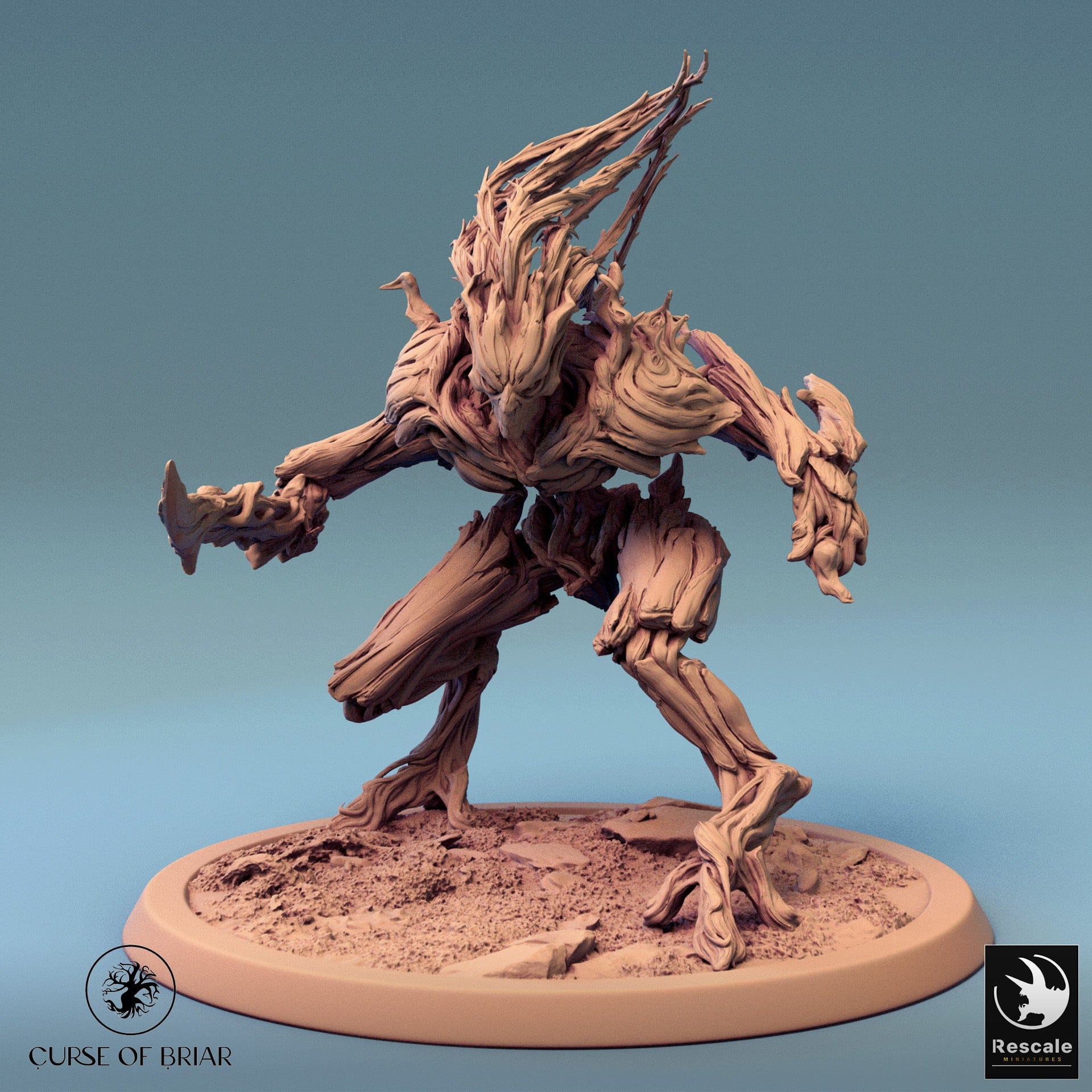 32mm Branchblades humanoid miniature from Qumi's tabletop RPG rescale miniatures collection, featuring detailed armor and weaponry.