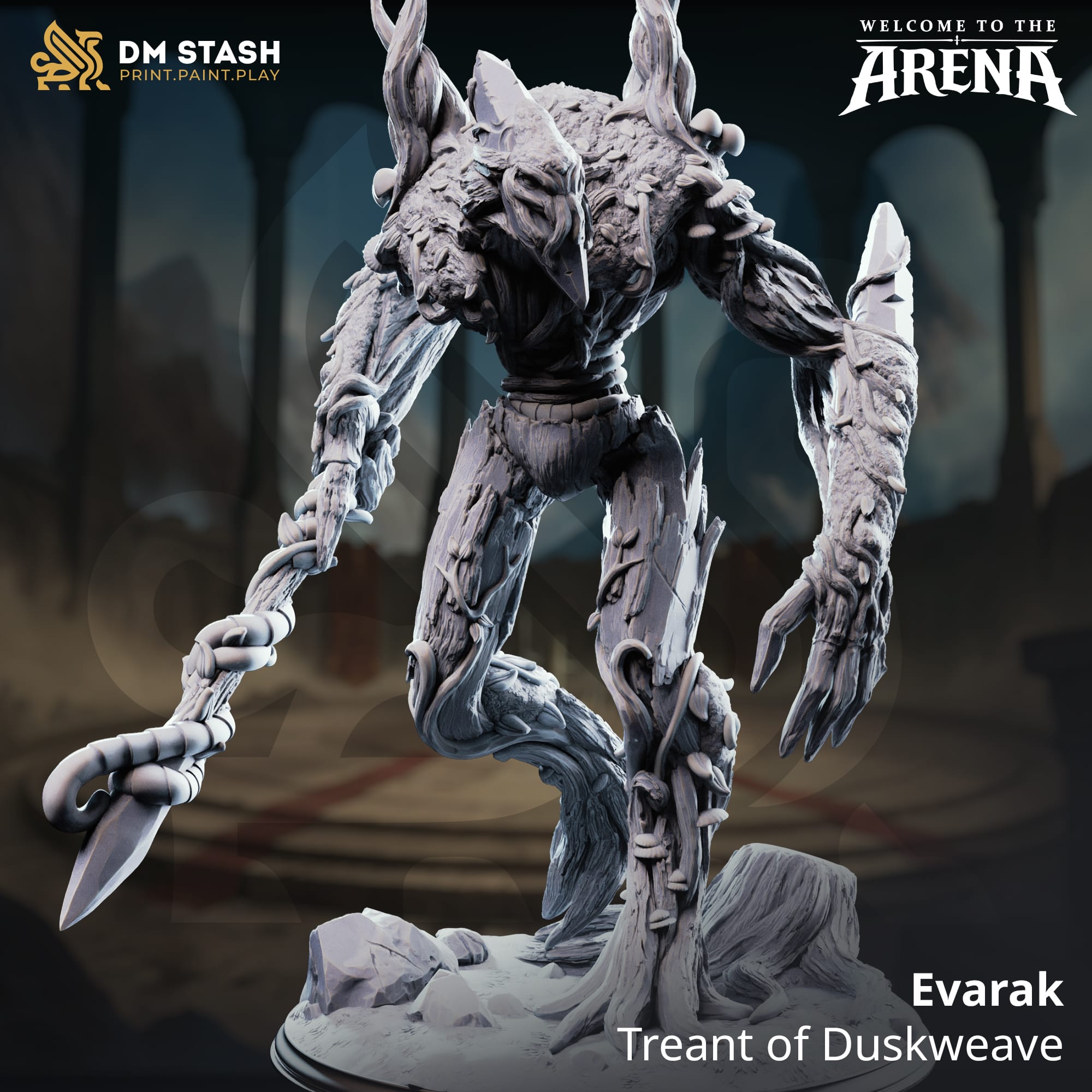32mm humanoid fighter miniature from Quality Miniatures' Evarak collection, ideal for tabletop RPG and wargaming scenarios.
