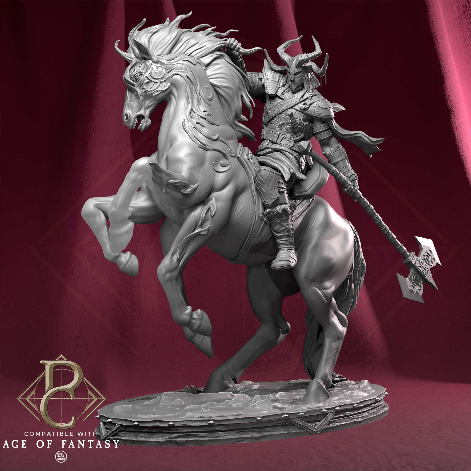 Tabletop Humanoid Fighter Valdyr mounted Parasite Collectibles Quality Miniatures - Qumi Wargaming Mini Model Figure