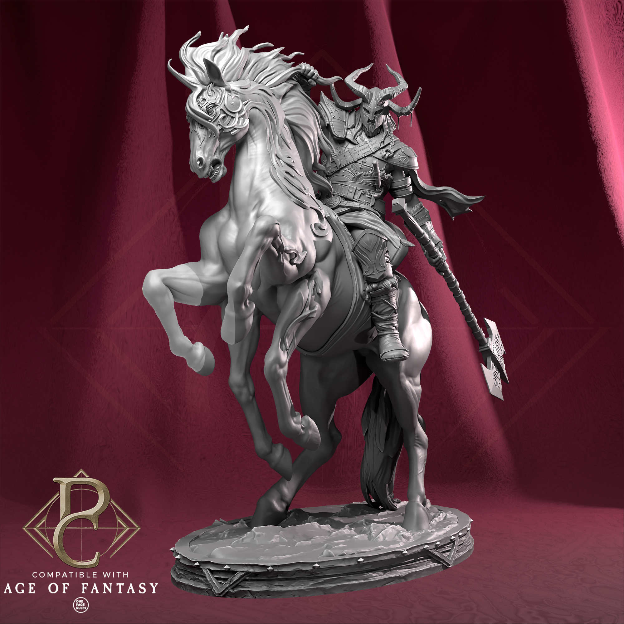 Tabletop Humanoid Fighter Valdyr mounted Parasite Collectibles Quality Miniatures - Qumi Wargaming Mini Model Figure