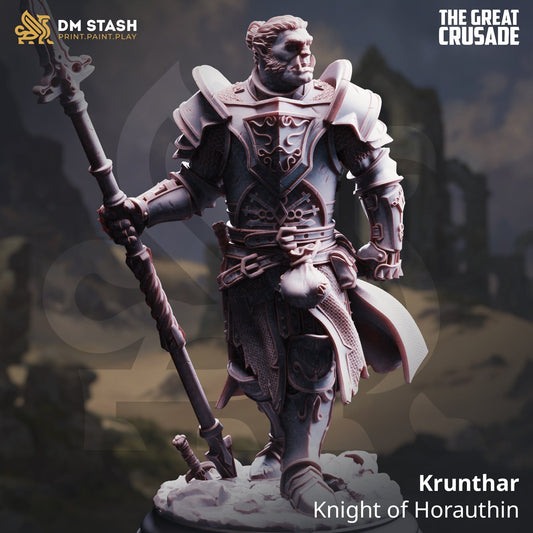 Tabletop Knight Miniature Krunthar 32mm 75mm DM Stash Qumi - Quality Miniatures - Qumi