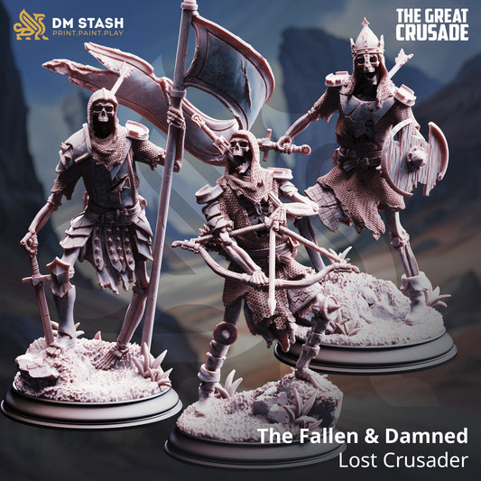 Tabletop Knight miniature from The Fallen & Damned set by Quality Miniatures, 32mm/75mm scale for wargaming and RPGs.