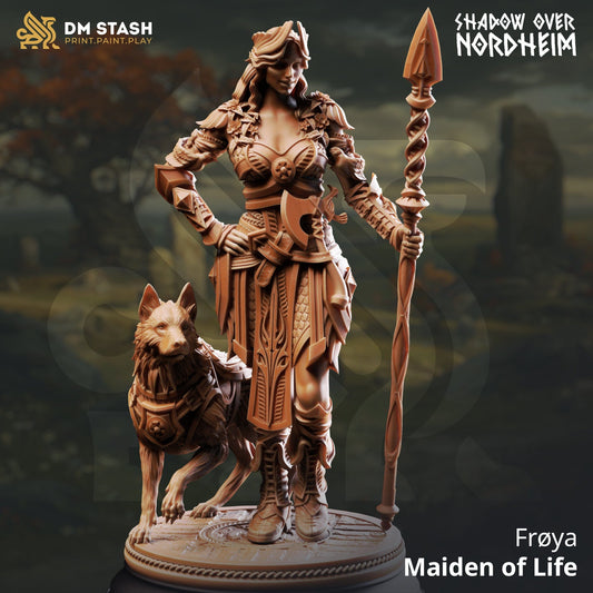 Tabletop Maiden Miniature Frøya 32mm 75mm DM Stash Qumi - Quality Miniatures - Qumi