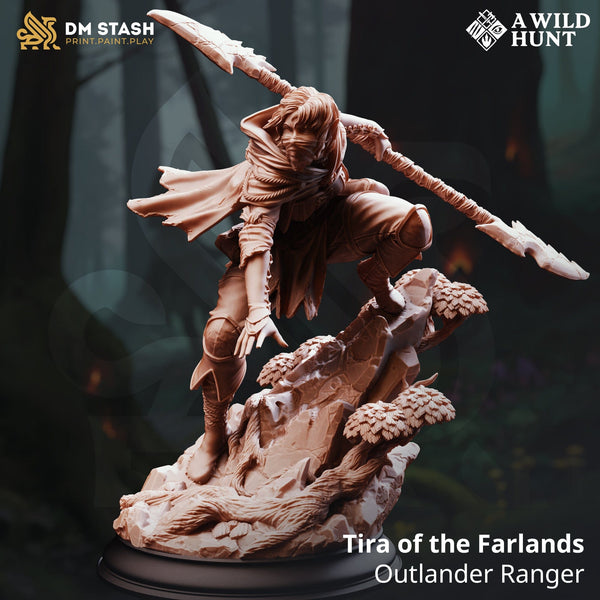 Tabletop Miniature Tira Outlander Ranger 32mm 75mm DM Stash