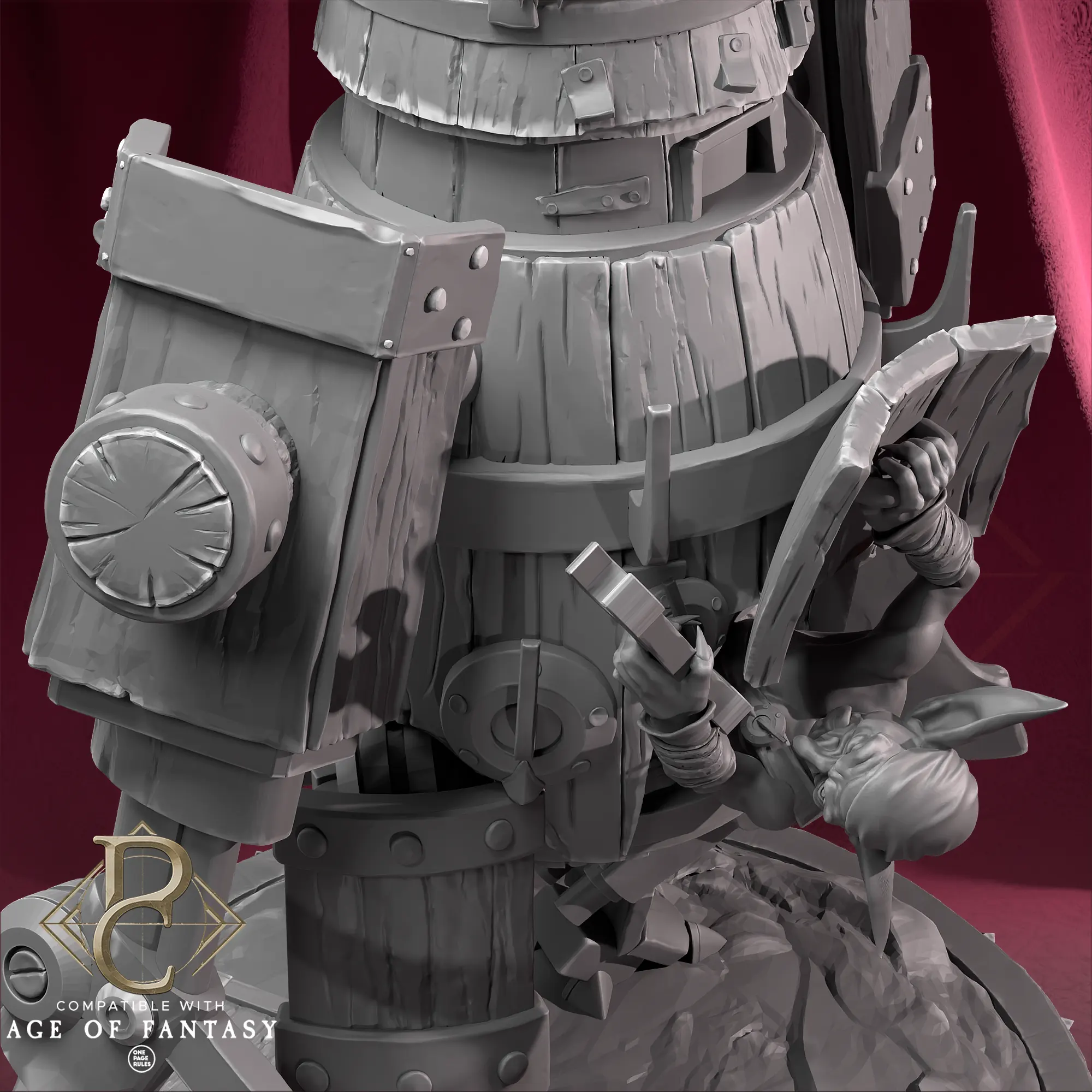 Tabletop Orc Fighter Wood Gear Goblin Parasite Collectibles - Quality Miniatures - Qumi