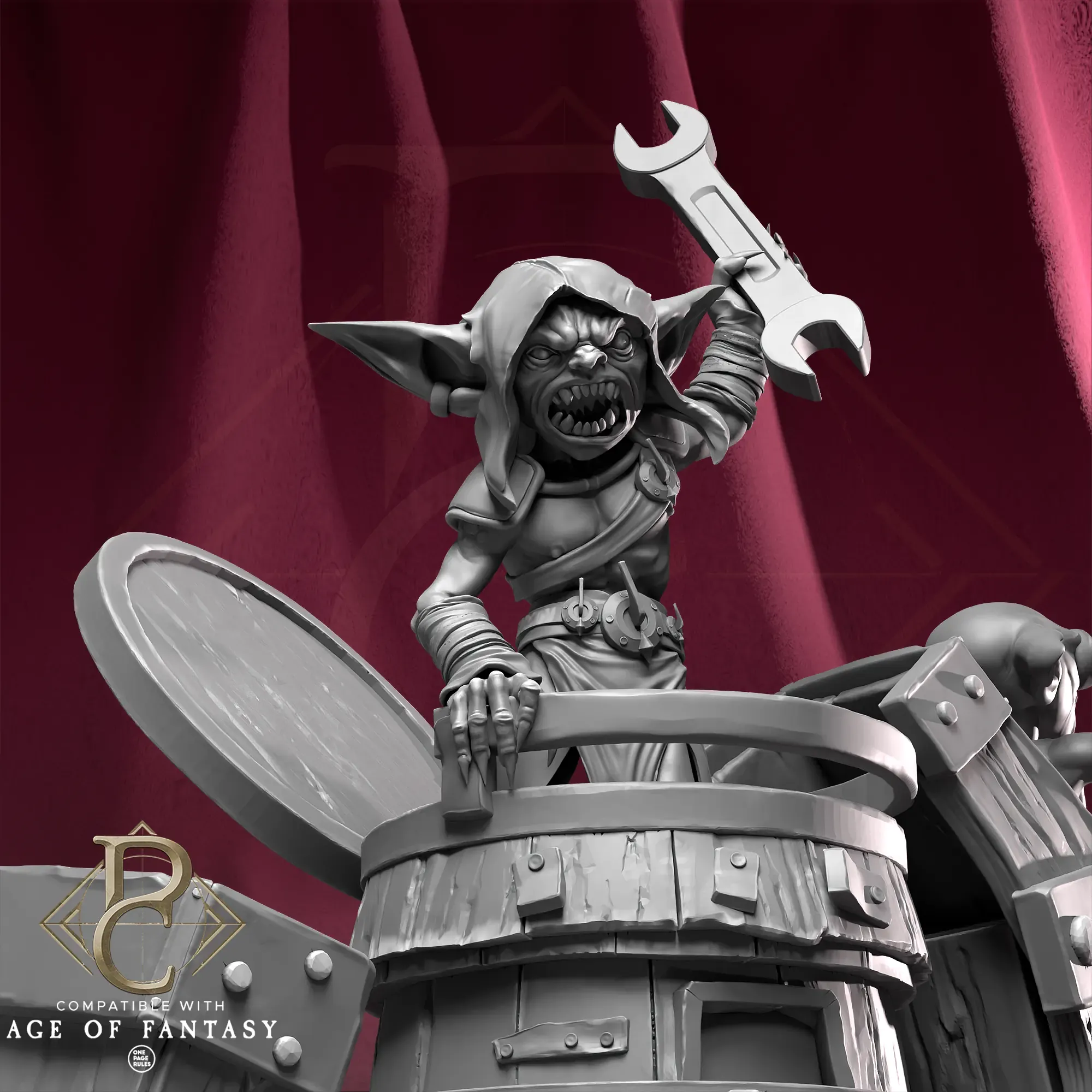 Tabletop Orc Fighter Wood Gear Goblin Parasite Collectibles - Quality Miniatures - Qumi