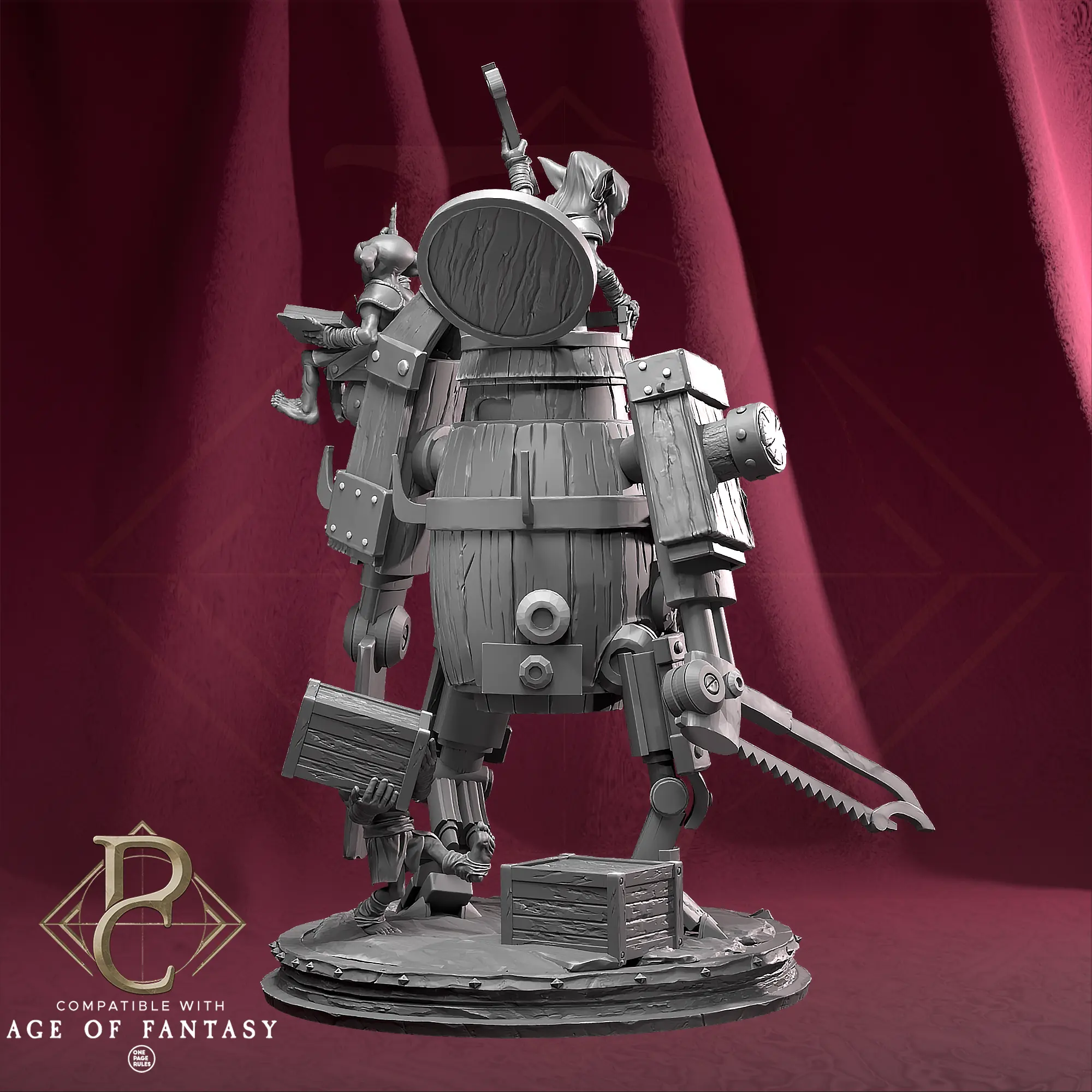 Tabletop Orc Fighter Wood Gear Goblin Parasite Collectibles - Quality Miniatures - Qumi