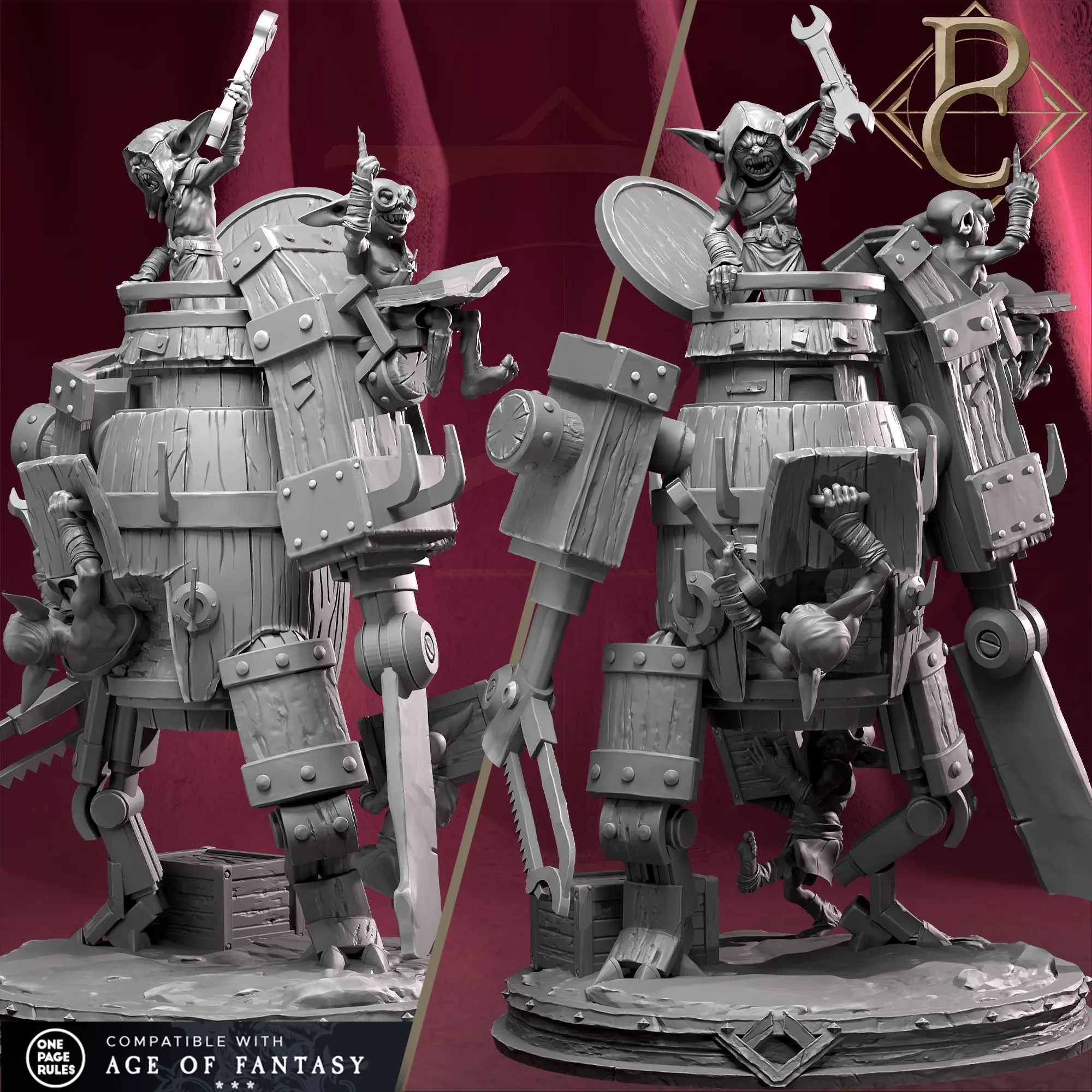 Tabletop Orc Fighter Wood Gear Goblin Parasite Collectibles - Quality Miniatures - Qumi