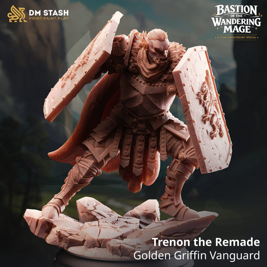 Tabletop Orc Miniature Trenon the Remade by Qumi, 32mm and 75mm scale, detailed RPG wargaming figure for tabletop gaming.