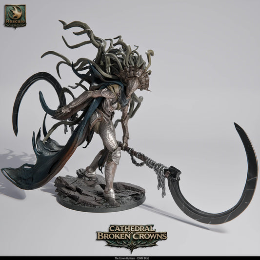 Rescaled Crown Huntress tabletop miniature by Quality Miniatures Qumi for wargaming and RPG, detailed figure on a small base.