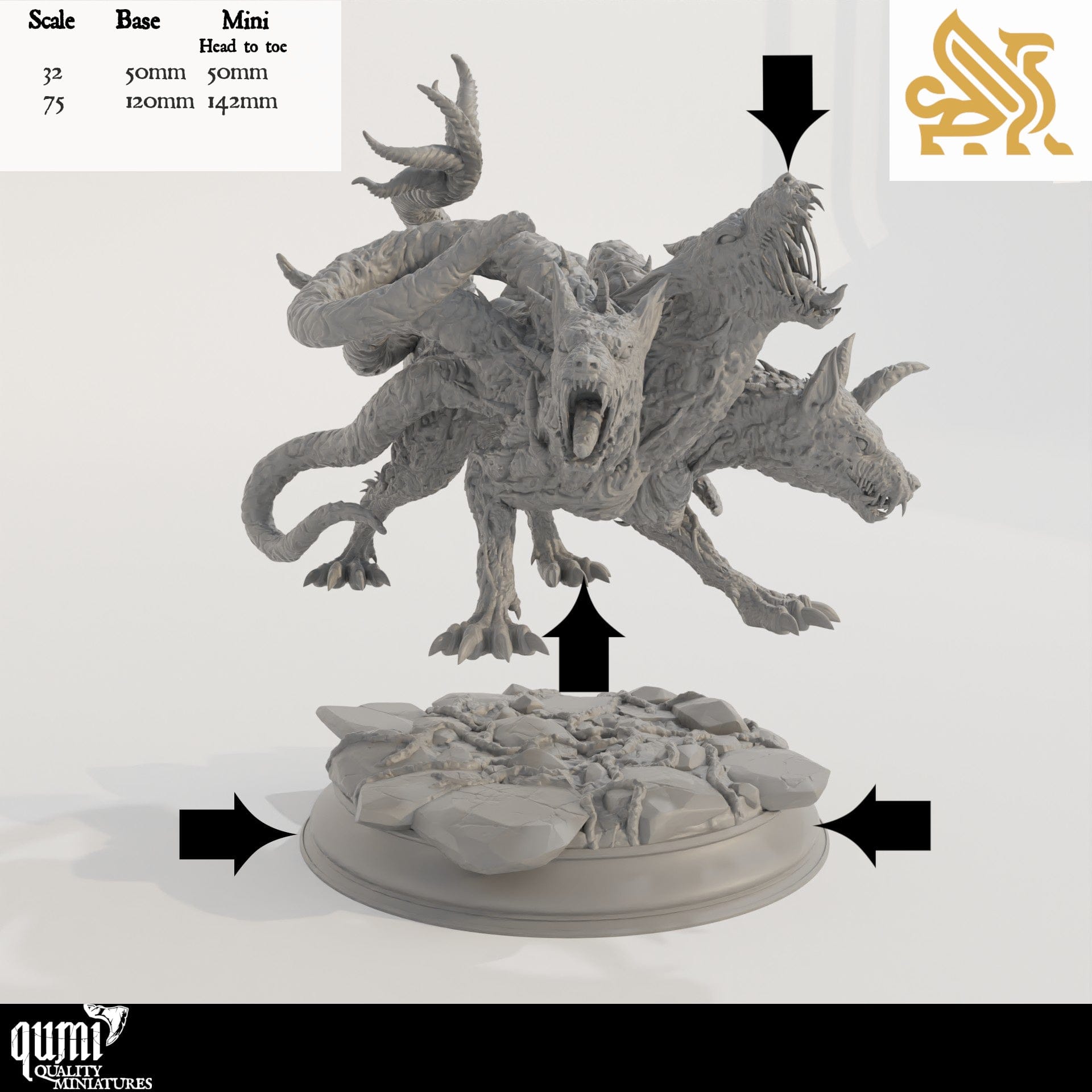 Tabletop RPG Miniature Aberrant Hellhounds - 32mm 75mm Qumi - DM Stash Quality Miniatures - Qumi Wargaming Mini Model Figure