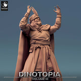 Close-up of the male NPC figure focusing on the expressive facial features and the feather ornament on his turban.