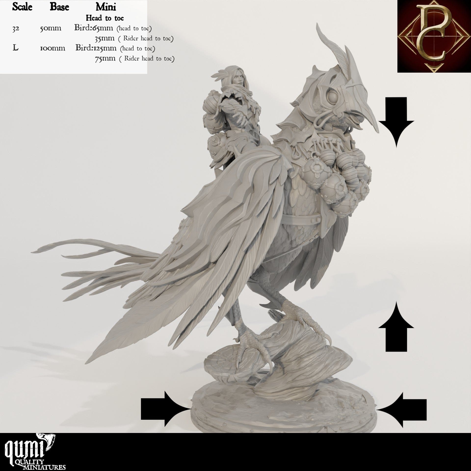 Tabletop RPG Miniature Aerithrian Wind Defender- 32mm to L Size - Qumi - Parasite Collectibles Quality Miniatures - Qumi Wargaming Mini Model Figure