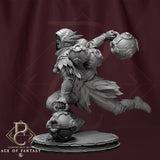 Dynamic side view of the Wind Defender figure, mid-stride with spherical gadgets in hand and on back.