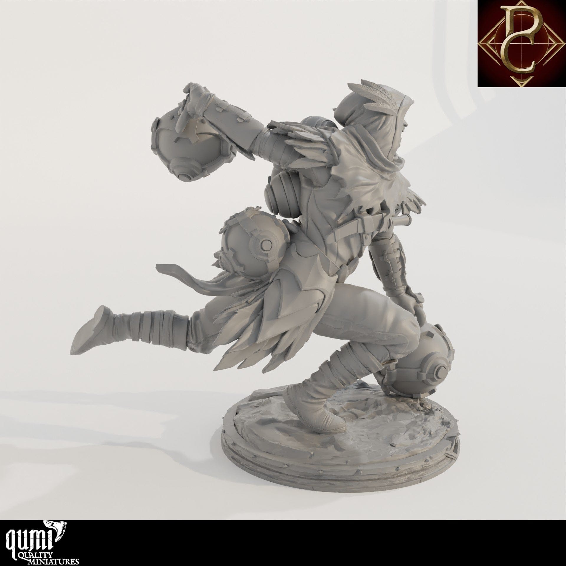Tabletop RPG Miniature Aerithrian Wind Defender - 32mm to L Size - Qumi - Parasite Collectibles Quality Miniatures - Qumi Wargaming Mini Model Figure