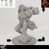 Scale reference chart showing dimensions for the Aerithrian Wind Defender tabletop figure.