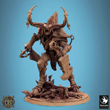 Humanoid Druid Tabletop Miniature - Aïabus by Qumi, 3D printed resin tabletop miniature for RPGs, wargaming and painting