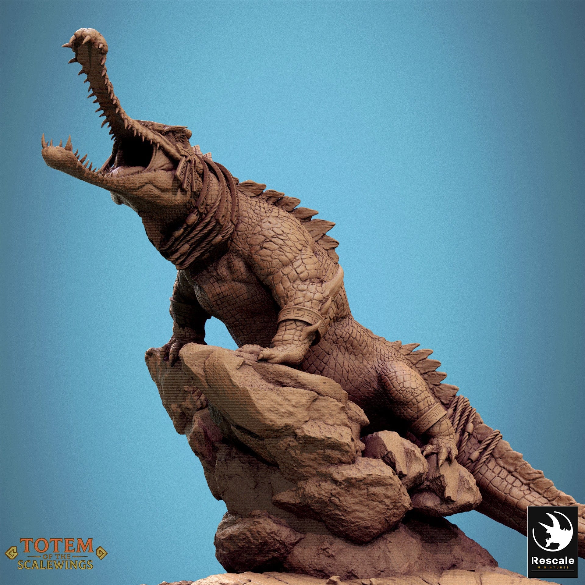 Tabletop RPG Miniature Ancient Alligator 32mm Qumi Rescale Miniatures Creatures Quality Miniatures - Qumi Wargaming Mini Model Figure