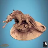 Creature Ancient Alligator Tabletop Miniatures by Qumi, 3D printed resin tabletop miniature for RPGs, wargaming and painting