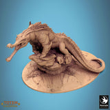 Creature Ancient Alligator Tabletop Miniatures by Qumi, 3D printed resin tabletop miniature for RPGs, wargaming and painting