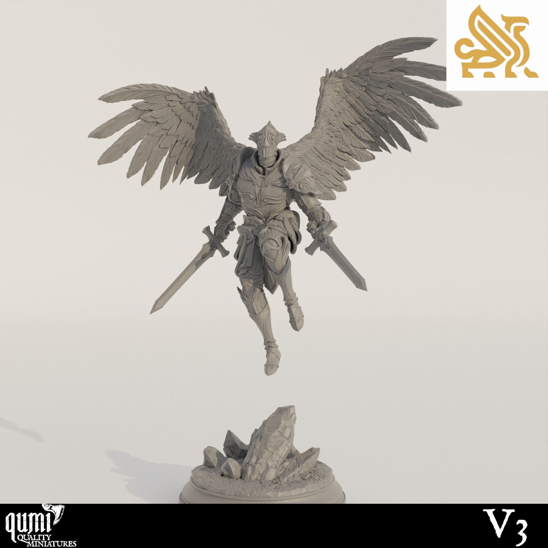 Tabletop RPG Miniature Angels of Syelden - 32mm 75mm Qumi - DM Stash Quality Miniatures - Qumi Wargaming Mini Model Figure