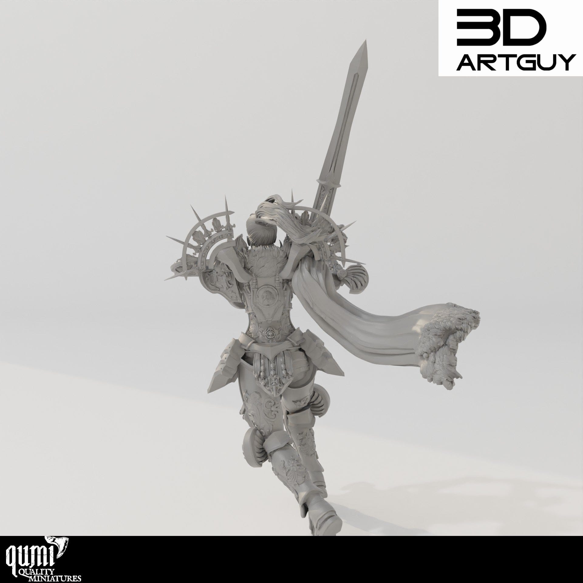 Tabletop RPG Miniature Angry Paladin Melee - Qumi Quality Miniatures - Qumi Wargaming Mini Model Figure