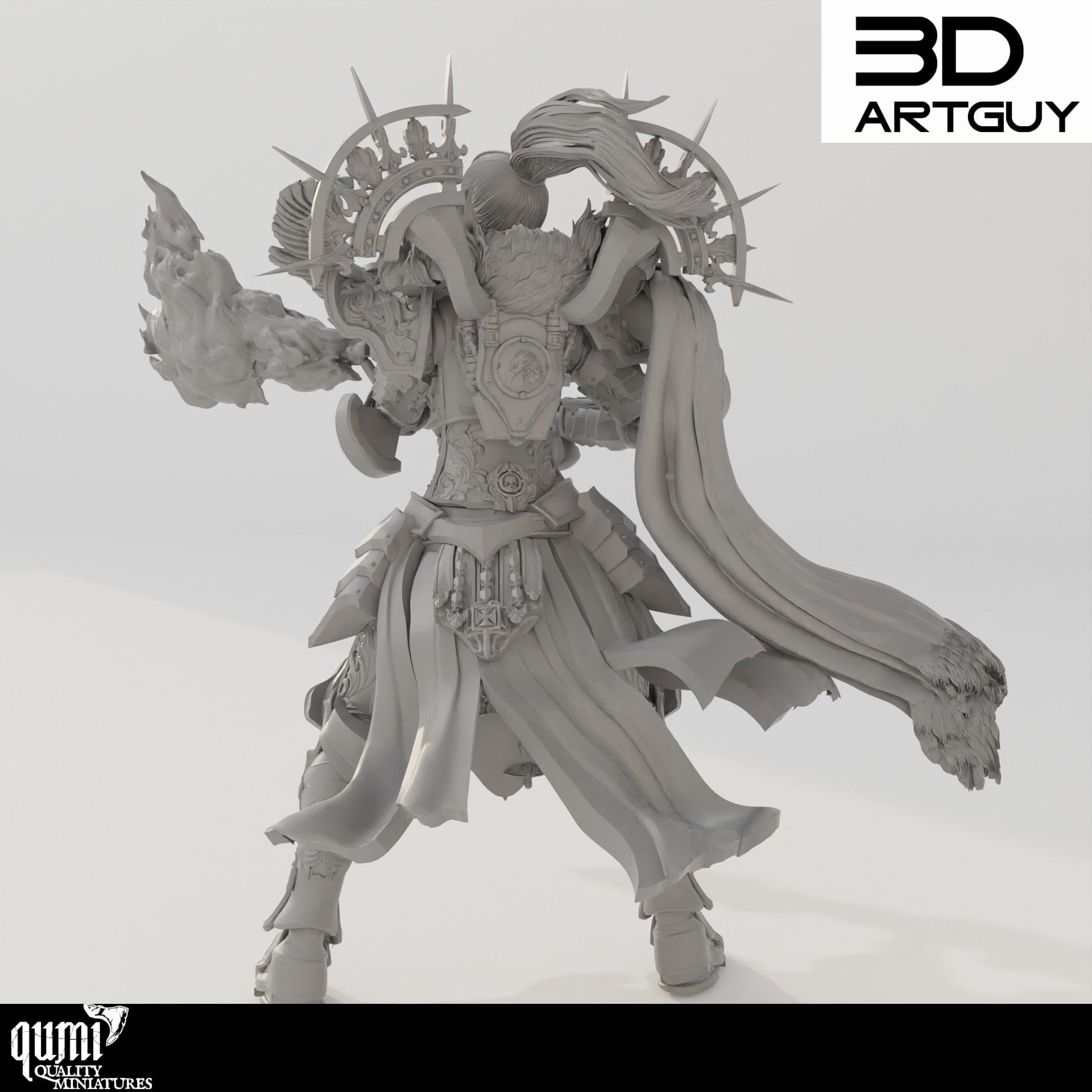 Tabletop RPG Miniature Angry Paladin Shooting - Qumi Quality Miniatures - Qumi Wargaming Mini Model Figure