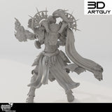 Rückansicht der Paladin-Figur mit detaillierter Rüstung und wehendem Umhang.
