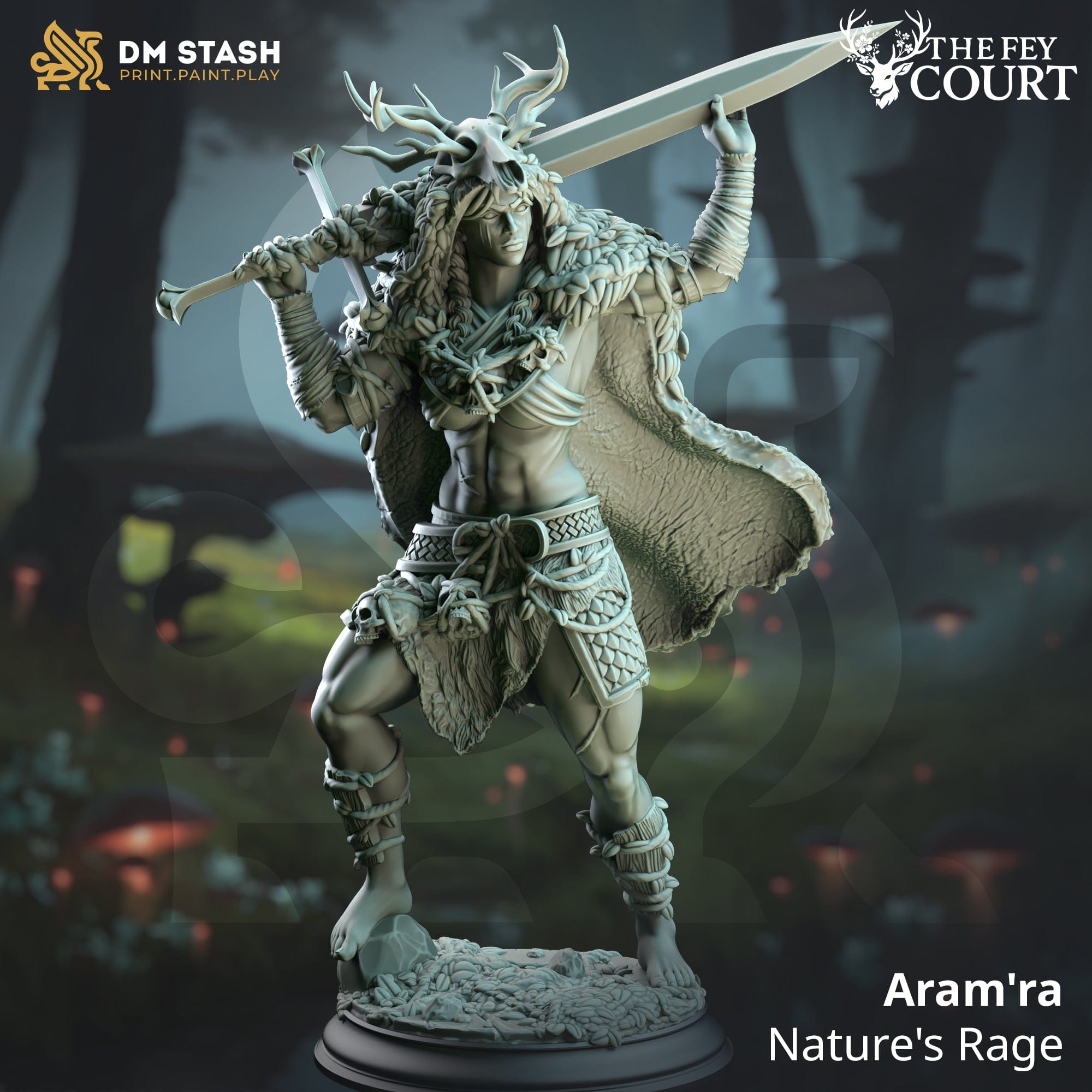 Tabletop RPG Miniature Aram ra 32mm 75mm Qumi  DM Stash Female Quality Miniatures - Qumi Wargaming Mini Model Figure
