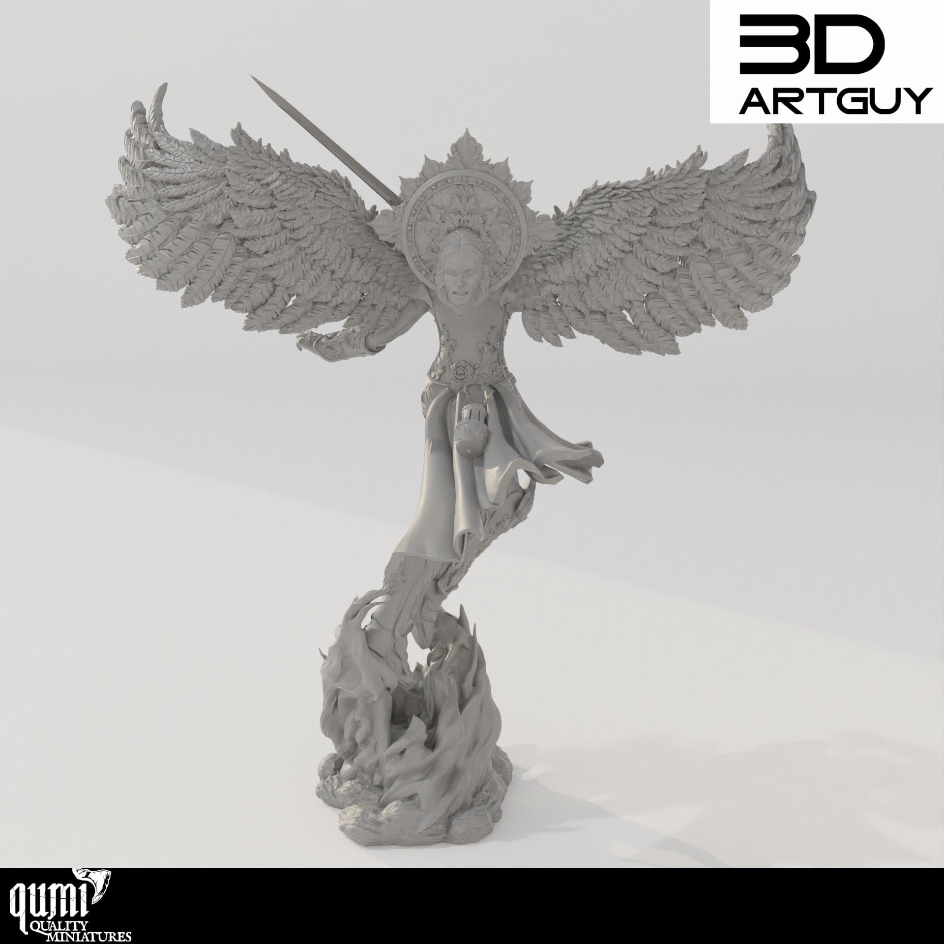 Tabletop RPG Miniature Arch Angel - Qumi- 3D Art Guy Quality Miniatures - Qumi Wargaming Mini Model Figure