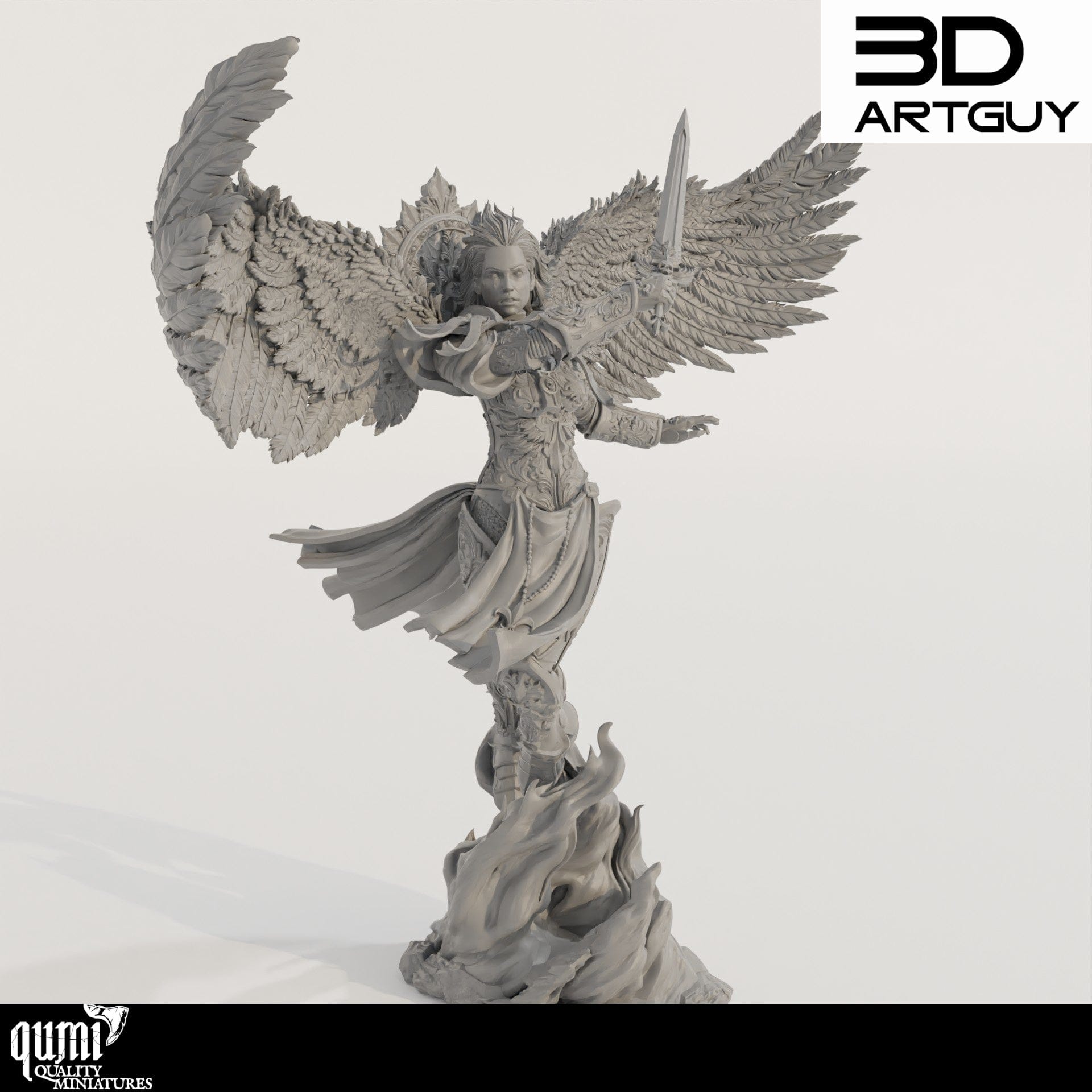 Tabletop RPG Miniature Arch Angel - Qumi- 3D Art Guy Quality Miniatures - Qumi Wargaming Mini Model Figure