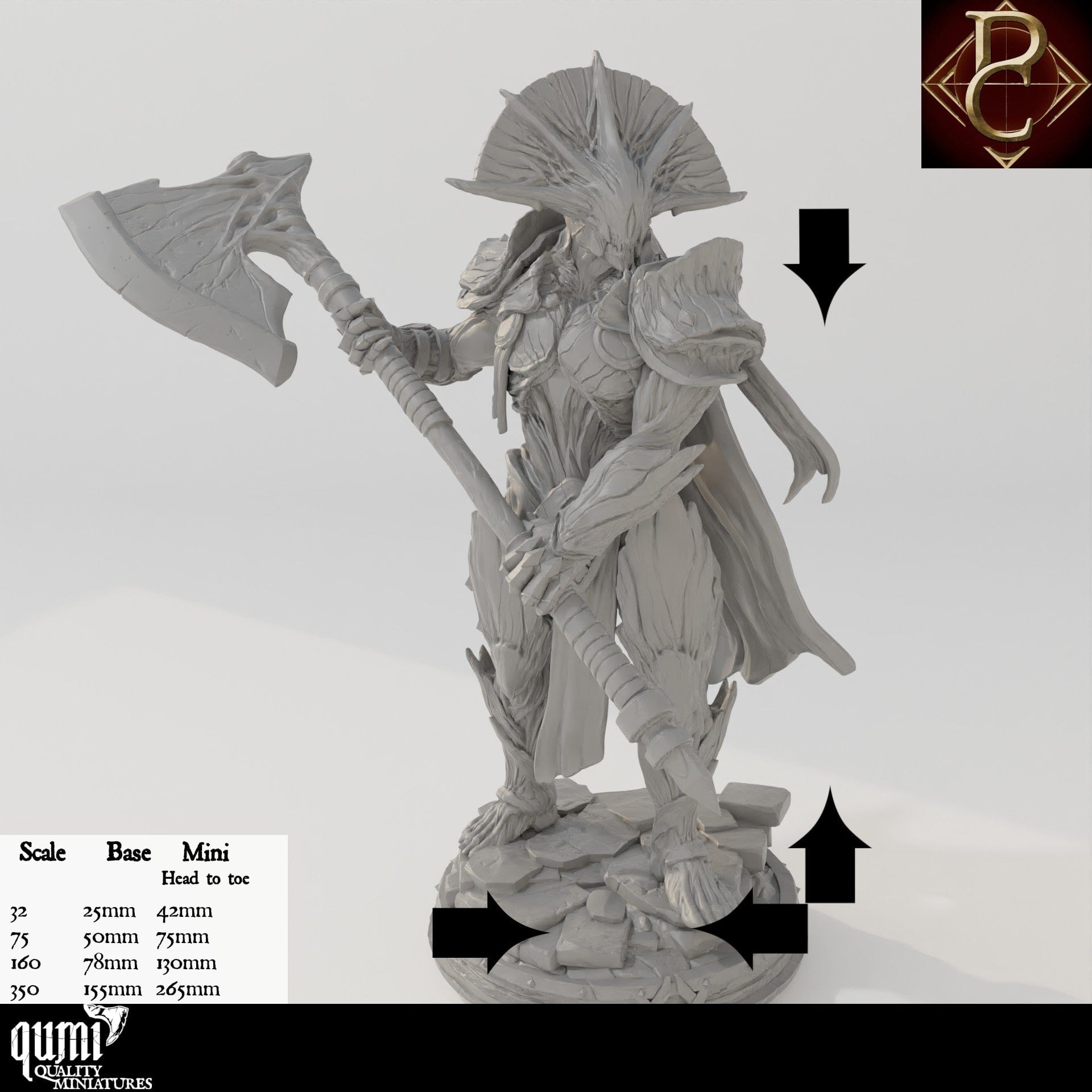 Tabletop RPG Miniature Aruges The Cursed - up to 4XL Size - Qumi - Parasite Collectibles Quality Miniatures - Qumi Wargaming Mini Model Figure