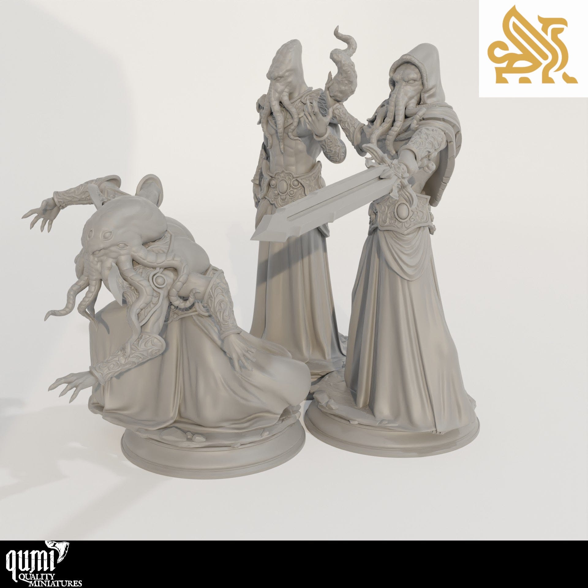 Tabletop RPG Miniature Ascended Flayers of Hendrak - 32mm 75mm Qumi - DM Stash Quality Miniatures - Qumi Wargaming Mini Model Figure