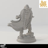 Rückansicht der Ator Ritter Miniatur mit Schwertscheide und detailliertem Umhang.