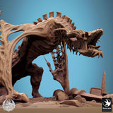 Close-up of the skeletal dragon wyvern head and torso, showcasing intricate bone details and textured wings.