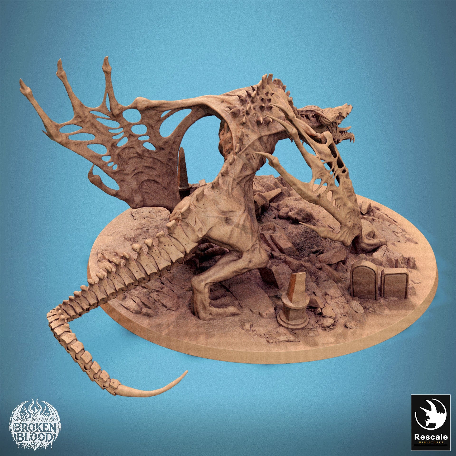 Tabletop RPG Miniature Bann Wyvern - 32mm Qumi Rescale Miniatures Quality Miniatures - Qumi Wargaming Mini Model Figure