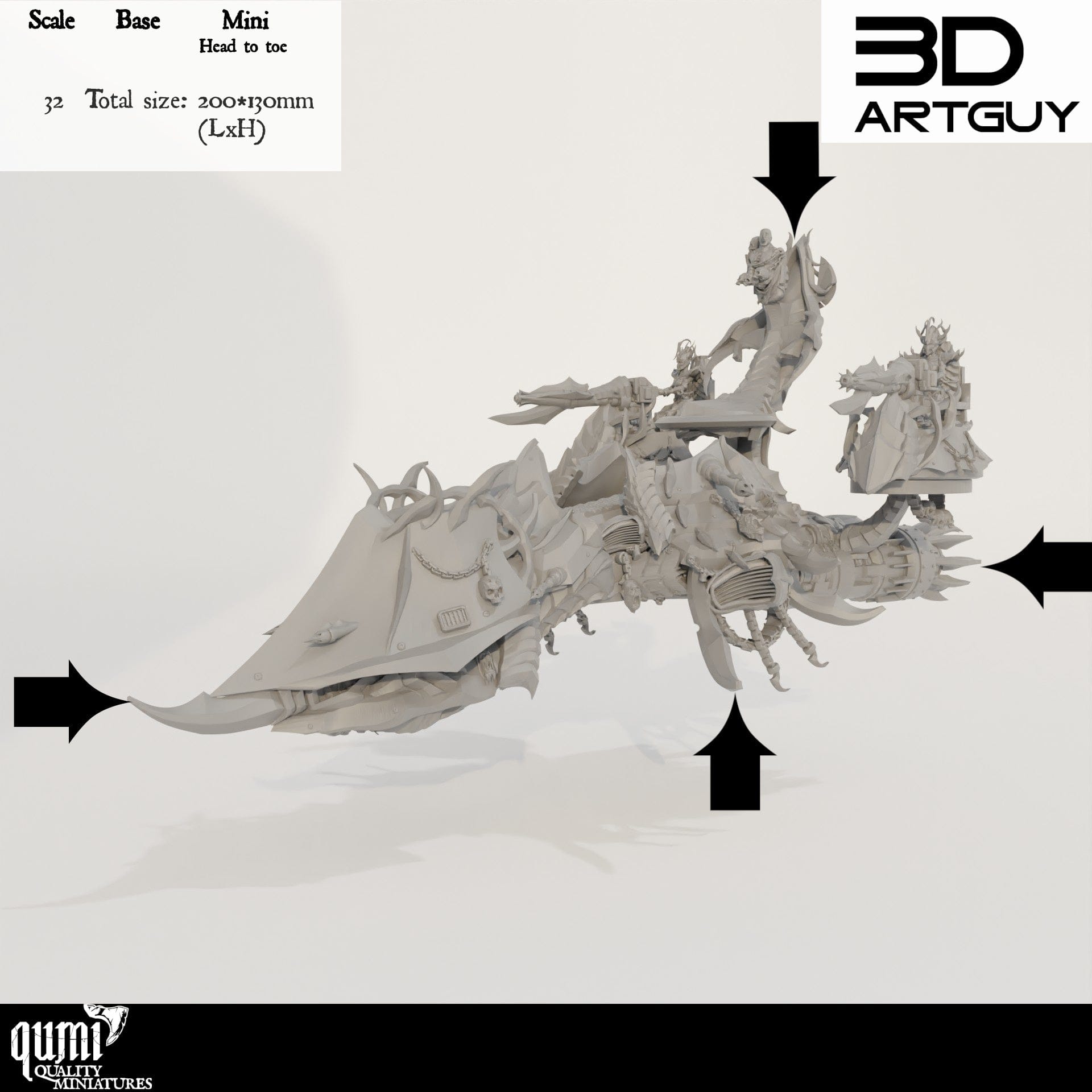 Tabletop RPG Miniature Barge - Qumi - 3D ArtGuy Quality Miniatures - Qumi Wargaming Mini Model Figure