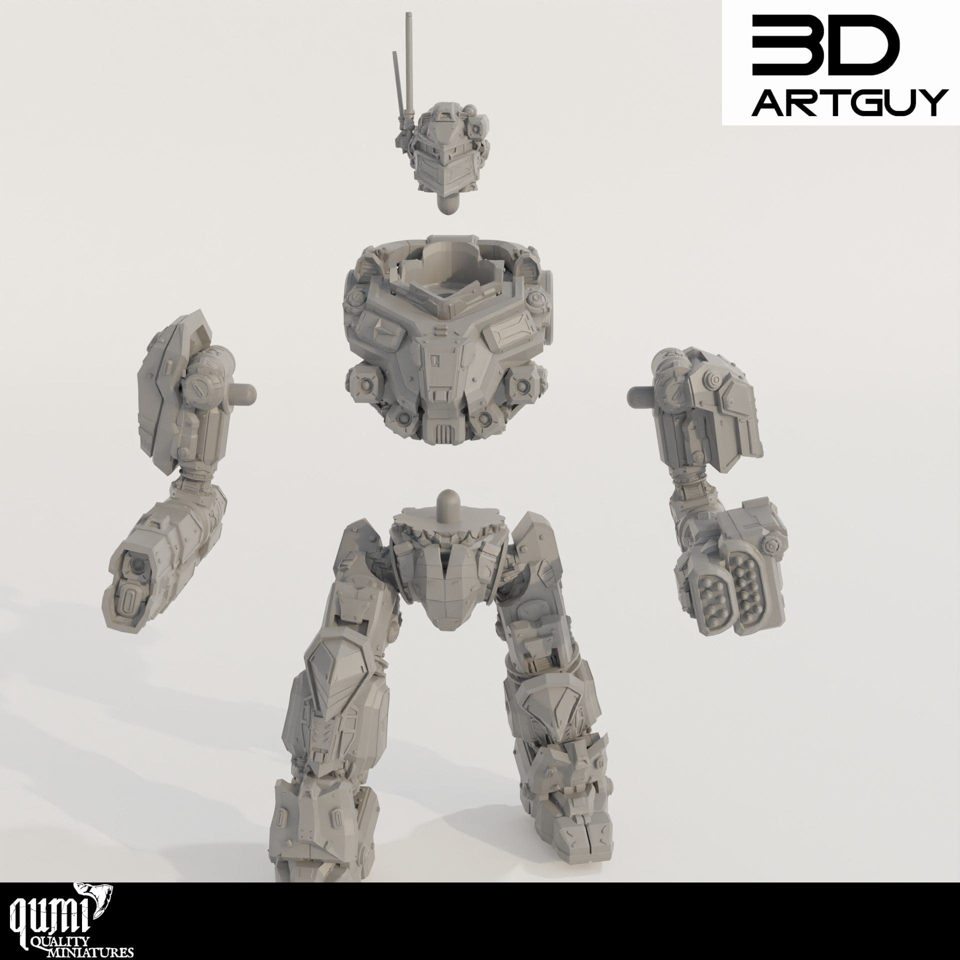 Tabletop RPG Miniature Battle Mech - Size L - Qumi Quality Miniatures - Qumi Wargaming Mini Model Figure
