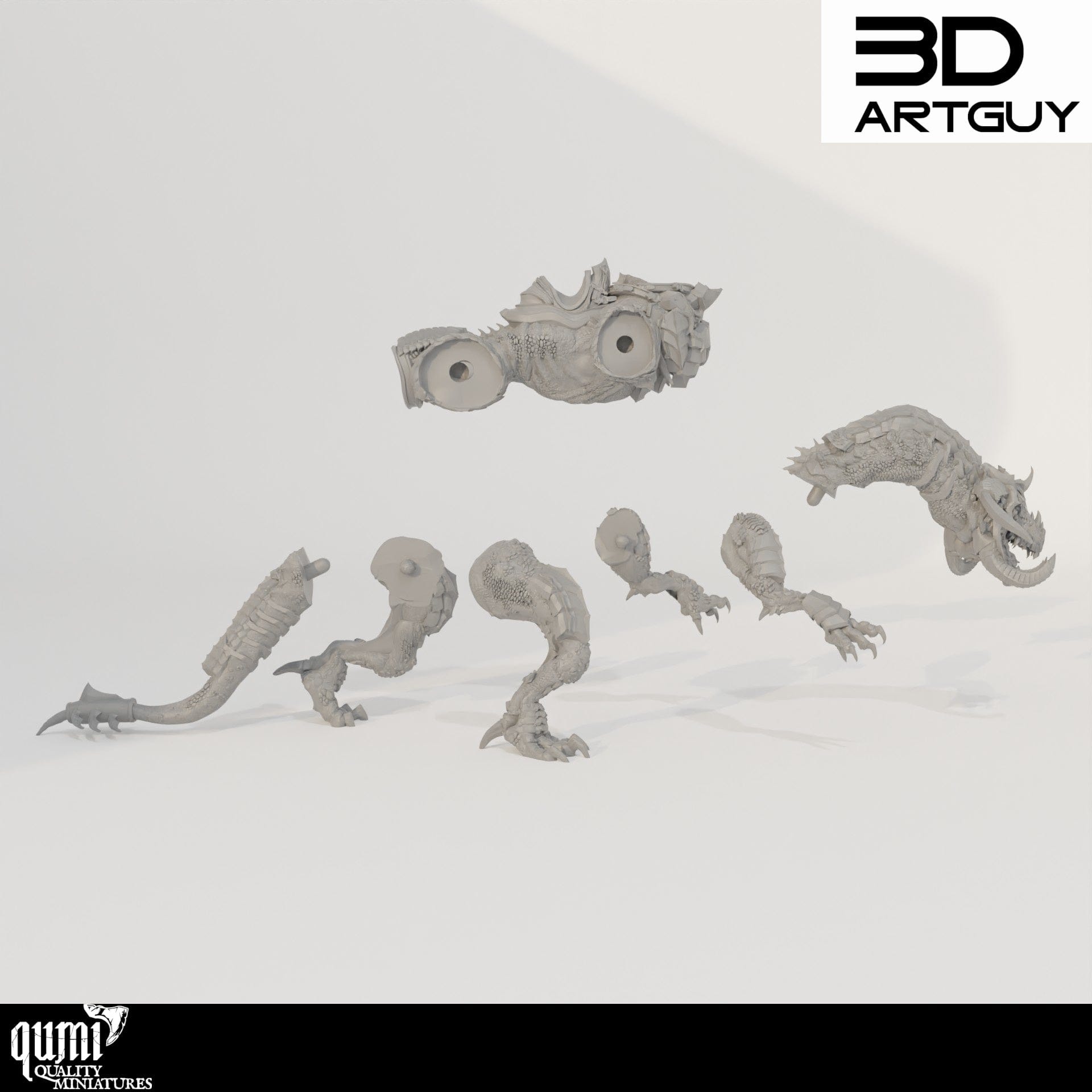 Tabletop RPG Miniature Beast Qumi - 3D ArtGuy Quality Miniatures - Qumi Wargaming Mini Model Figure